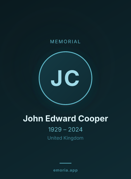 Memorial portrait of John Edward Cooper