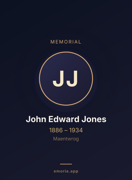 Memorial portrait of John Edward Jones