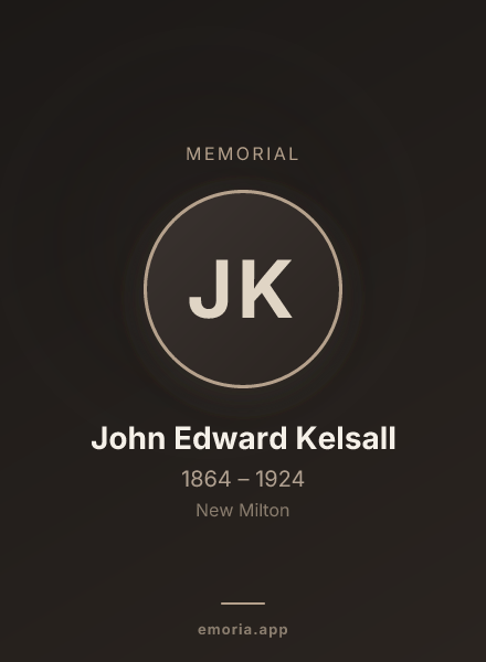 Memorial portrait of John Edward Kelsall