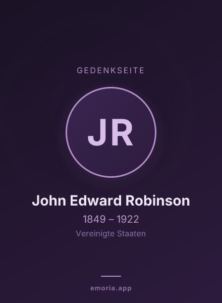 Gedenkportrait von John Edward Robinson