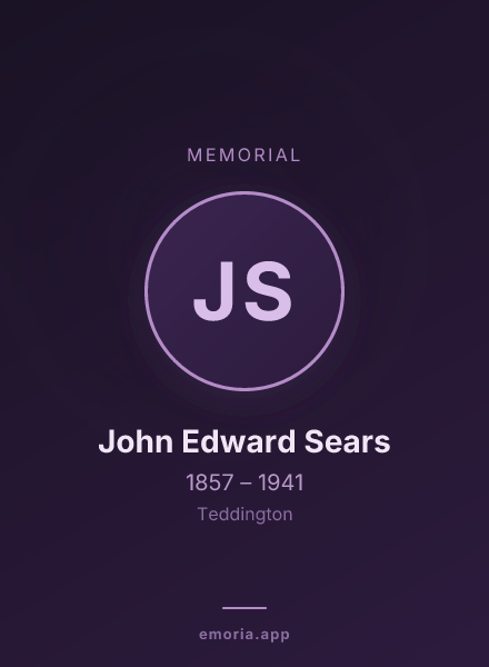 Memorial portrait of John Edward Sears