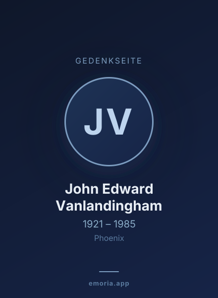 Gedenkportrait von John Edward Vanlandingham