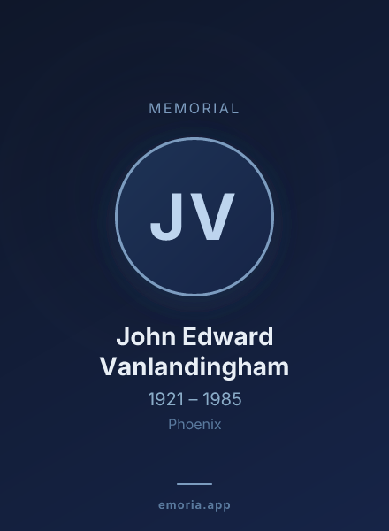 Memorial portrait of John Edward Vanlandingham