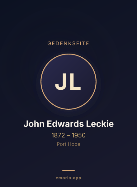Gedenkportrait von John Edwards Leckie