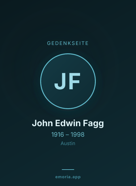 Gedenkportrait von John Edwin Fagg