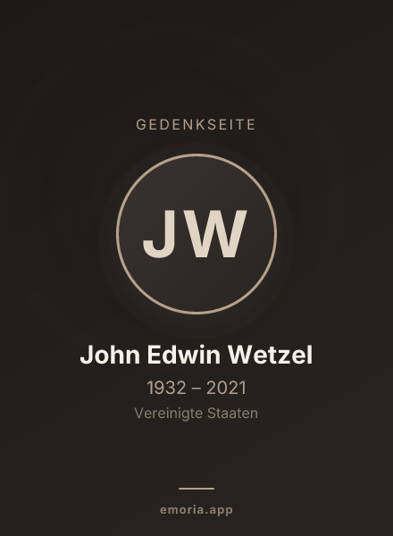 Gedenkportrait von John Edwin Wetzel