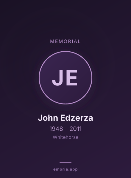Memorial portrait of John Edzerza