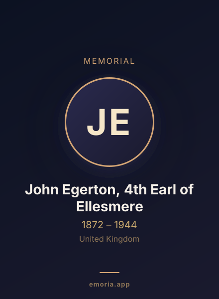 Memorial portrait of John Egerton, 4th Earl of Ellesmere
