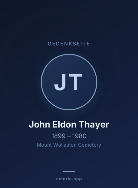 Gedenkportrait von John Eldon Thayer