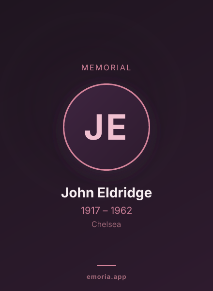 Memorial portrait of John Eldridge