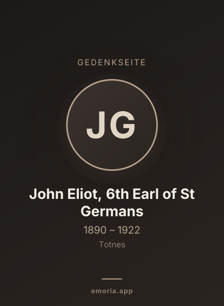 Gedenkportrait von John Eliot, 6th Earl of St Germans