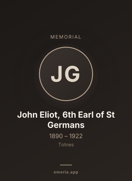 Memorial portrait of John Eliot, 6th Earl of St Germans