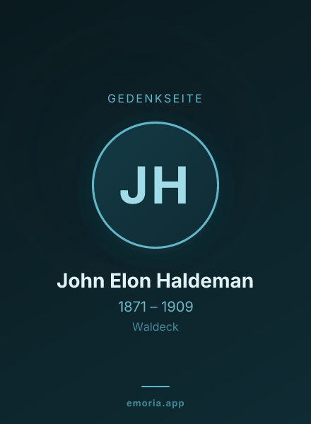 Gedenkportrait von John Elon Haldeman