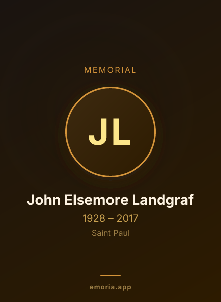 Memorial portrait of John Elsemore Landgraf