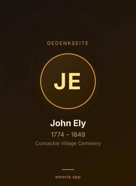 Gedenkportrait von John Ely