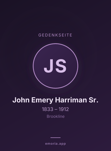 Gedenkportrait von John Emery Harriman Sr.