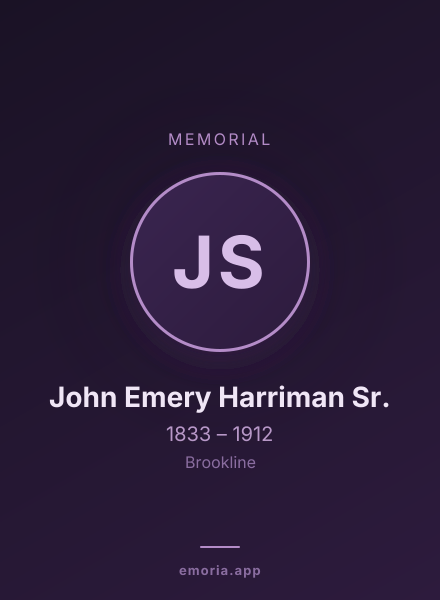 Memorial portrait of John Emery Harriman Sr.