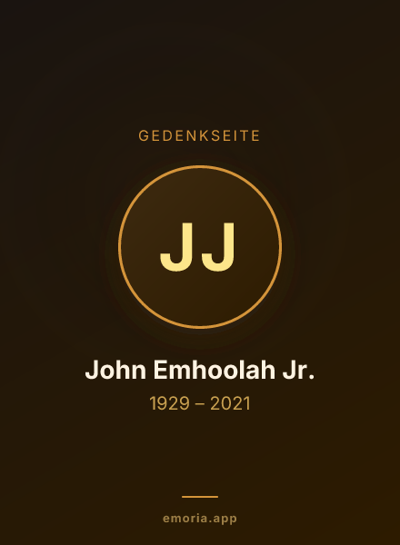Gedenkportrait von John Emhoolah Jr.