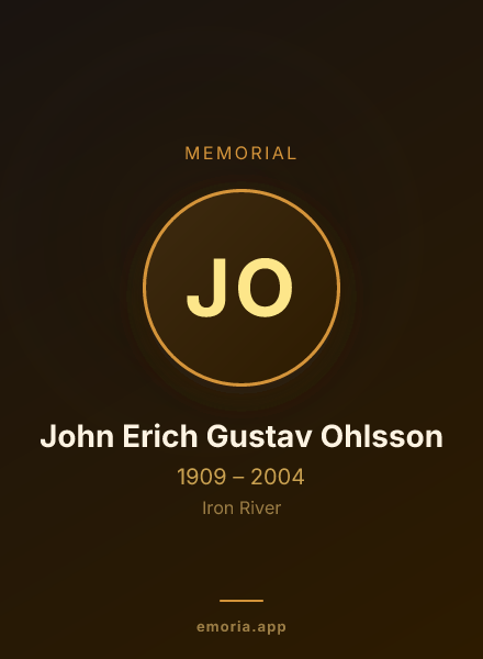 Memorial portrait of John Erich Gustav Ohlsson