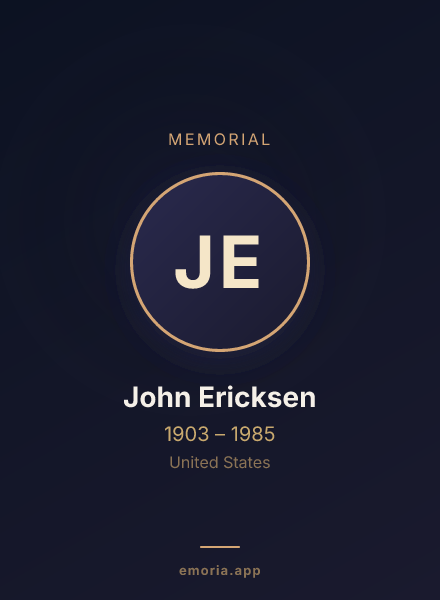 Memorial portrait of John Ericksen