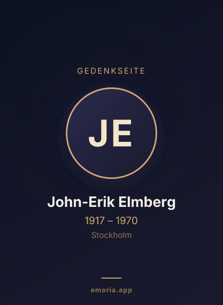 Gedenkportrait von John-Erik Elmberg