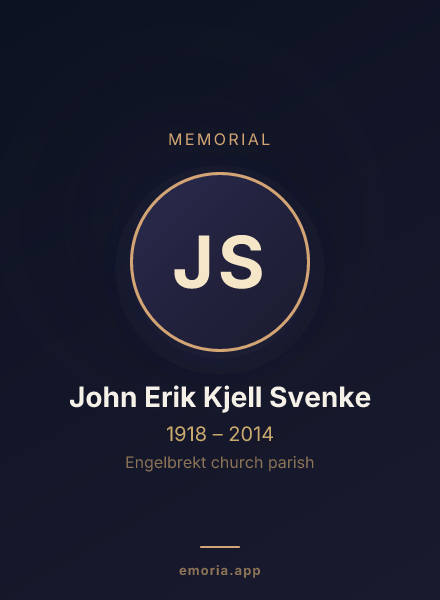 Memorial portrait of John Erik Kjell Svenke