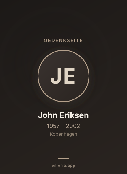 Gedenkportrait von John Eriksen