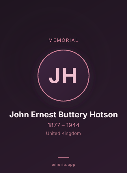 Memorial portrait of John Ernest Buttery Hotson
