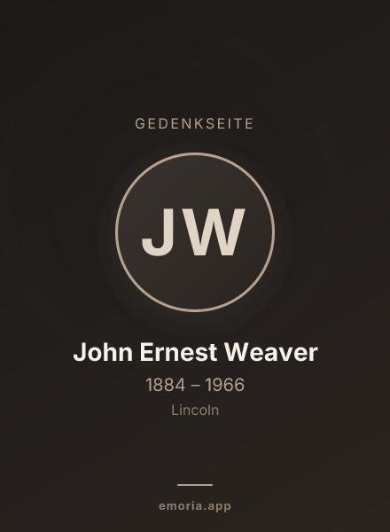 Gedenkportrait von John Ernest Weaver