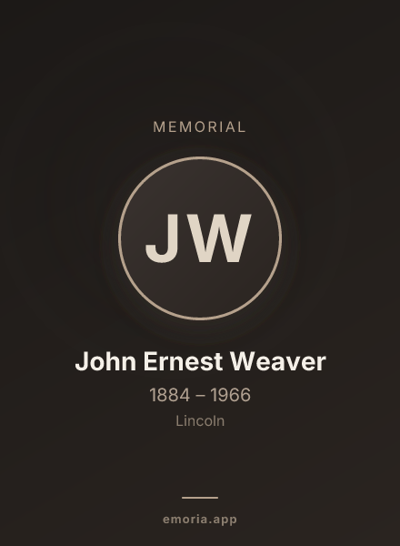 Memorial portrait of John Ernest Weaver