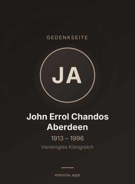 Gedenkportrait von John Errol Chandos Aberdeen