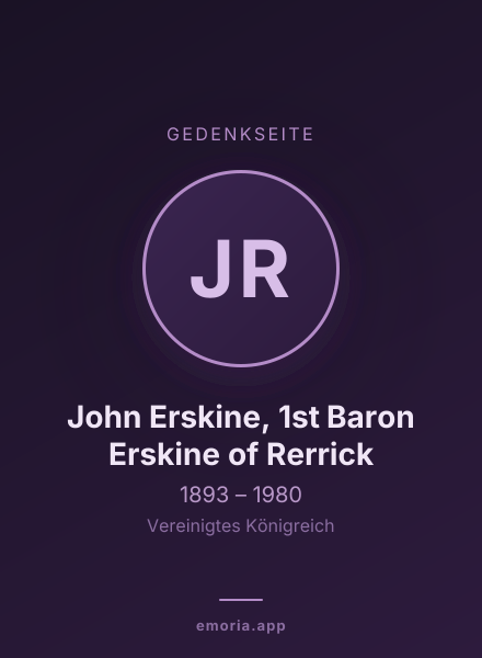 Gedenkportrait von John Erskine, 1st Baron Erskine of Rerrick