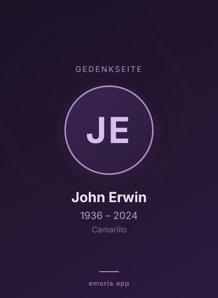 Gedenkportrait von John Erwin