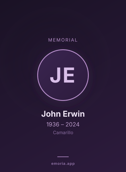 Memorial portrait of John Erwin