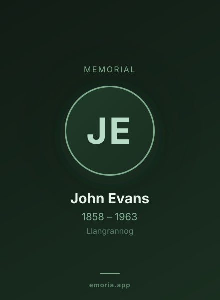 Memorial portrait of John Evans
