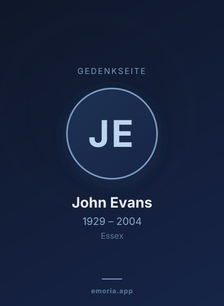 Gedenkportrait von John Evans