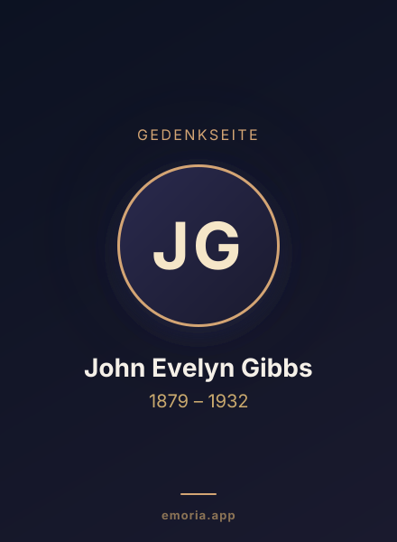 Gedenkportrait von John Evelyn Gibbs