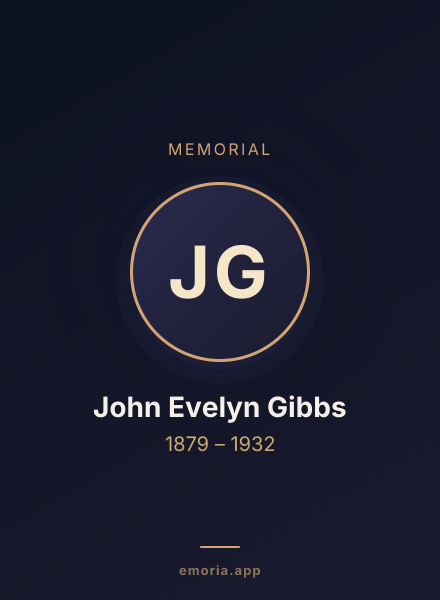 Memorial portrait of John Evelyn Gibbs