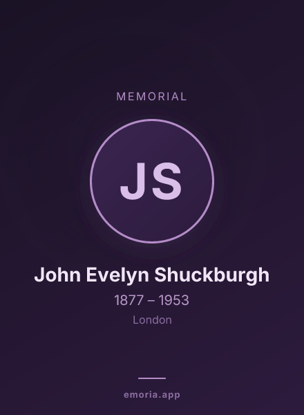 Memorial portrait of John Evelyn Shuckburgh