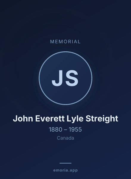 Memorial portrait of John Everett Lyle Streight