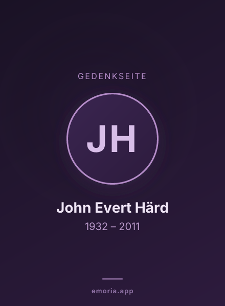 Gedenkportrait von John Evert Härd