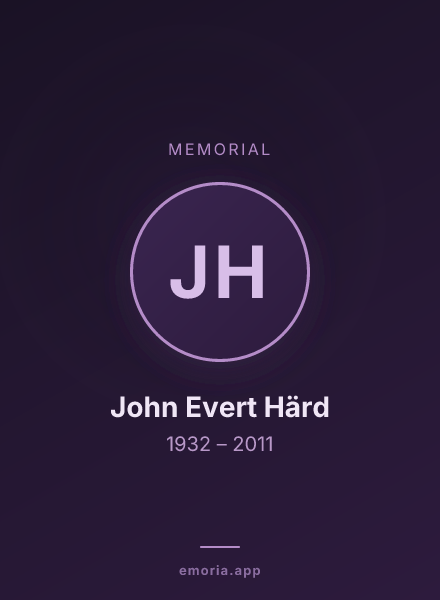 Memorial portrait of John Evert Härd