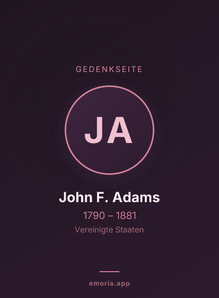 Gedenkportrait von John F. Adams