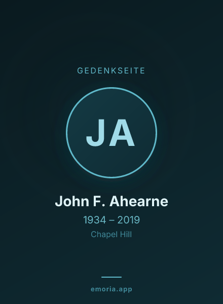 Gedenkportrait von John F. Ahearne