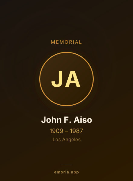 Memorial portrait of John F. Aiso