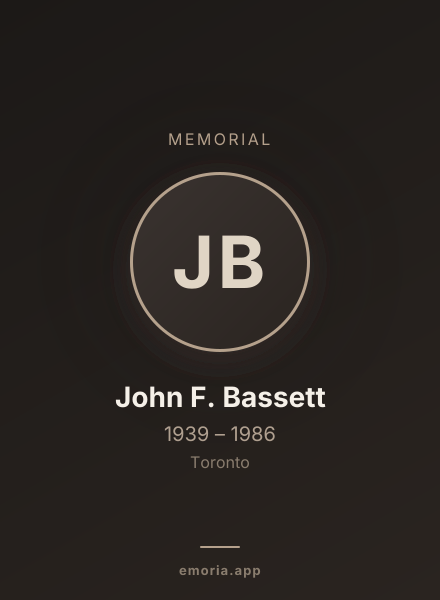 Memorial portrait of John F. Bassett