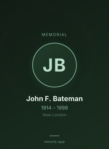 Memorial portrait of John F. Bateman