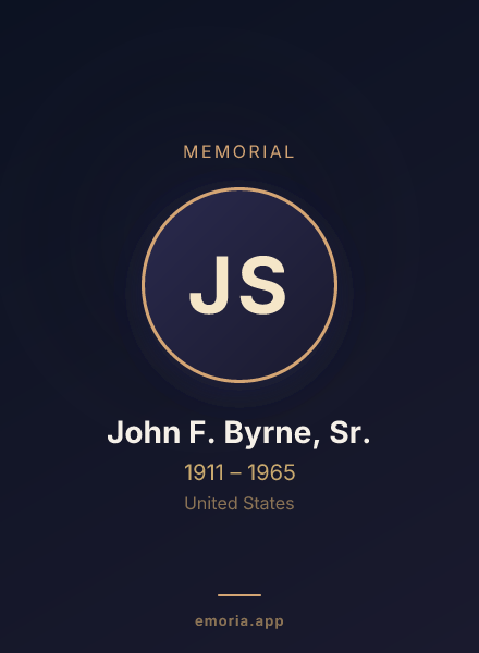 Memorial portrait of John F. Byrne, Sr.
