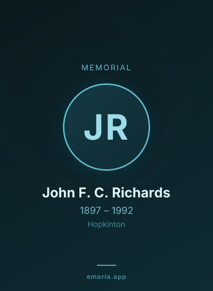 Memorial portrait of John F. C. Richards