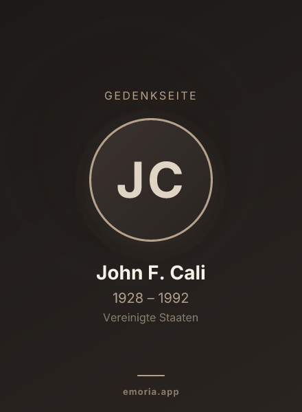 Gedenkportrait von John F. Cali